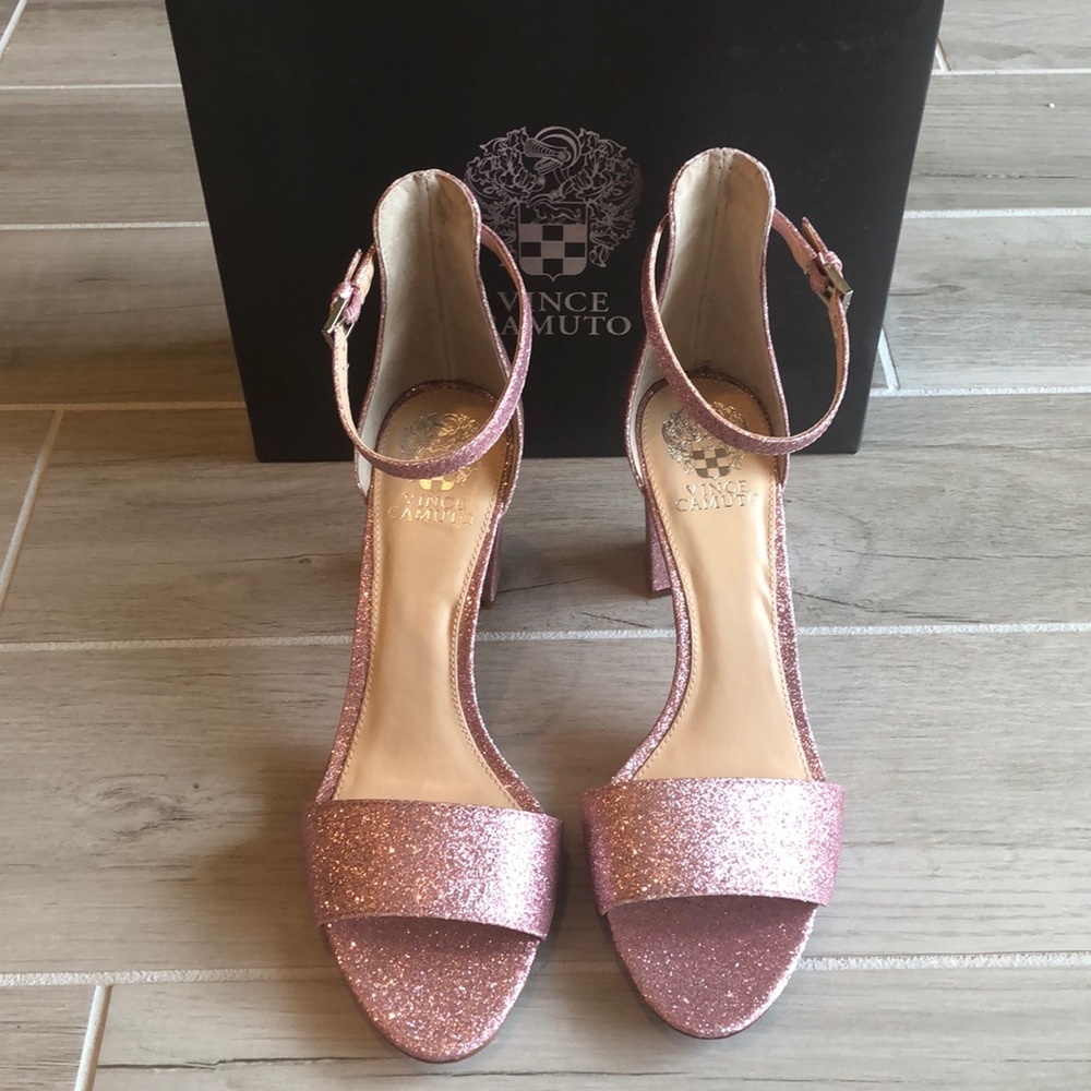 NIB Vince Camuto pink glitter “Corlina” heels - Picture 7 of 8